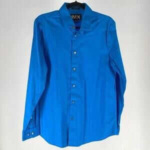 Vibrant Blue Long Sleeve Dress Shirt